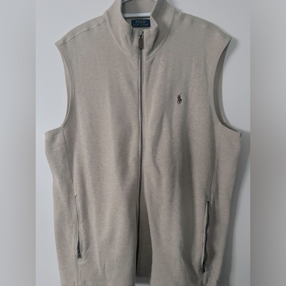 Men’s Polo Ralph Lauren oatmeal Heather zip vest